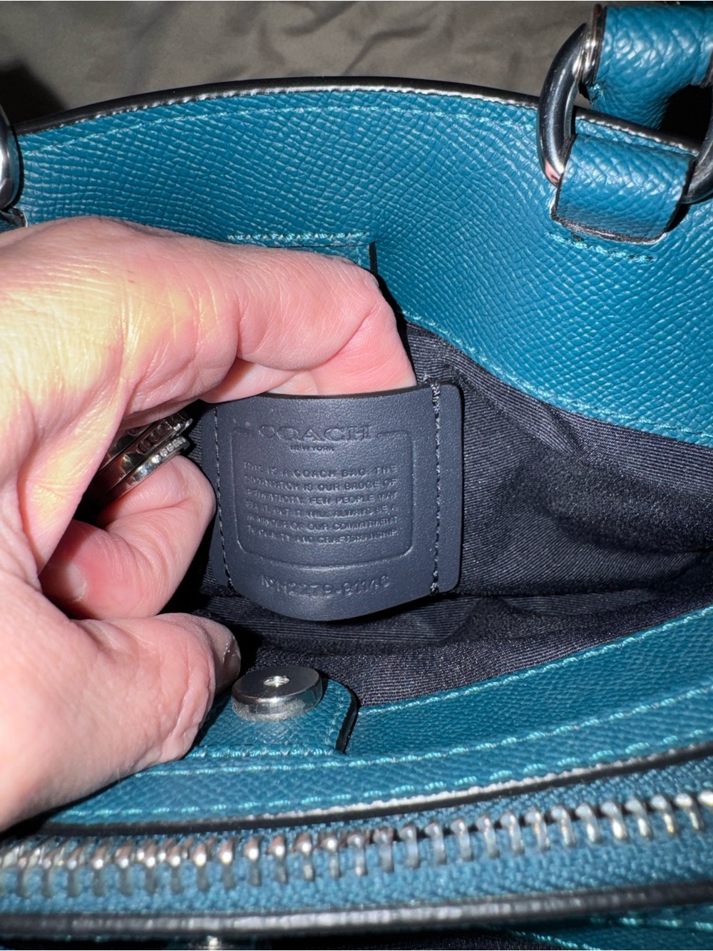 Coach Small Lillie Tote Bag - Teal - Picture 6 of 11